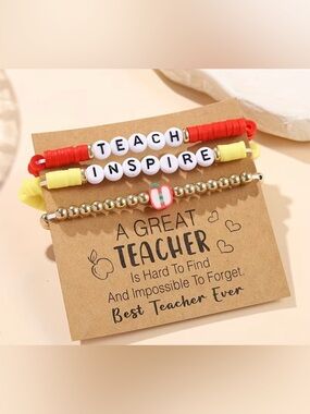 Teach Inspire Bracelet Set Teacher Jewelry